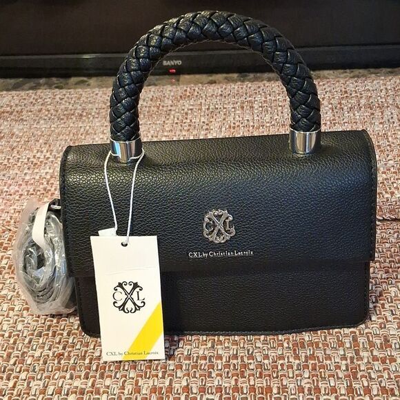 CXL By Christian Lacroix Handbags - CXL BRAIDED HANDLE JARDIN CROSSBODY BLACK BAG NEW WITH TAGS